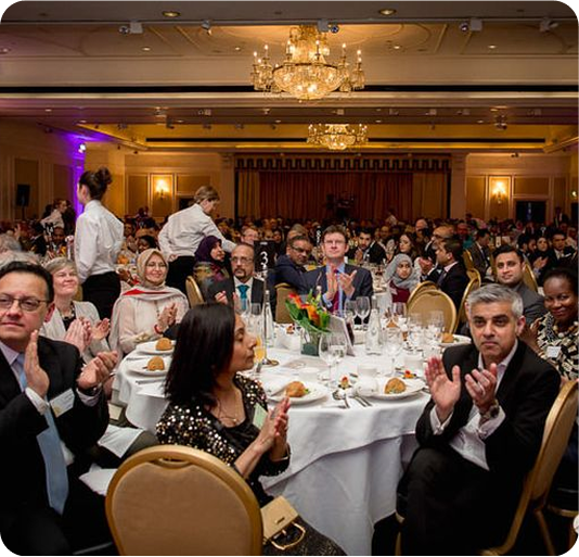 Gala event with people clapping